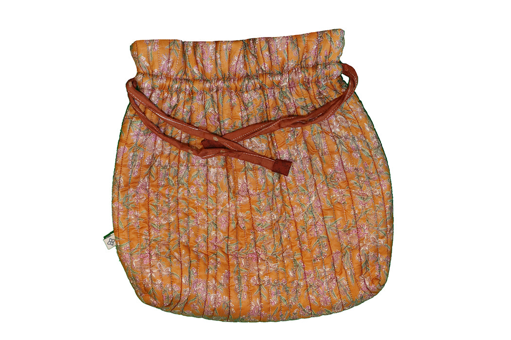 Quiltet silke posetaske