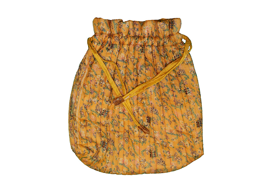 Quiltet silke posetaske