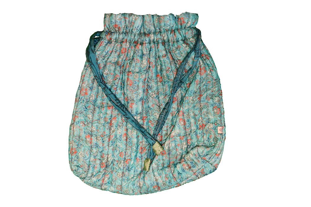 Quiltet silke posetaske