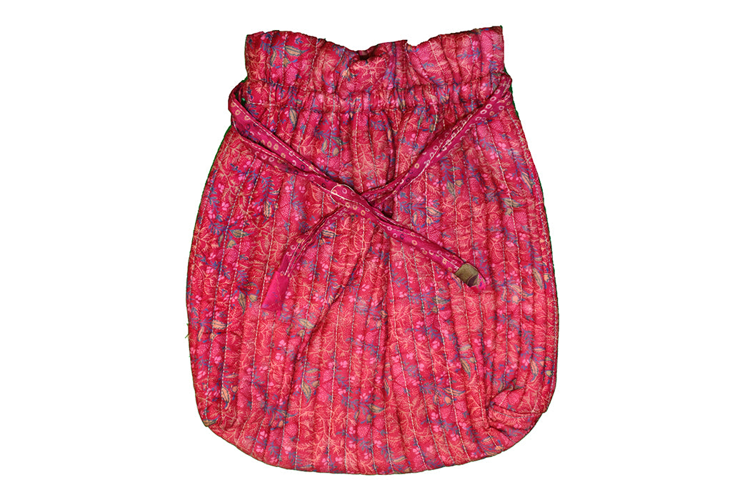 Quiltet silke posetaske