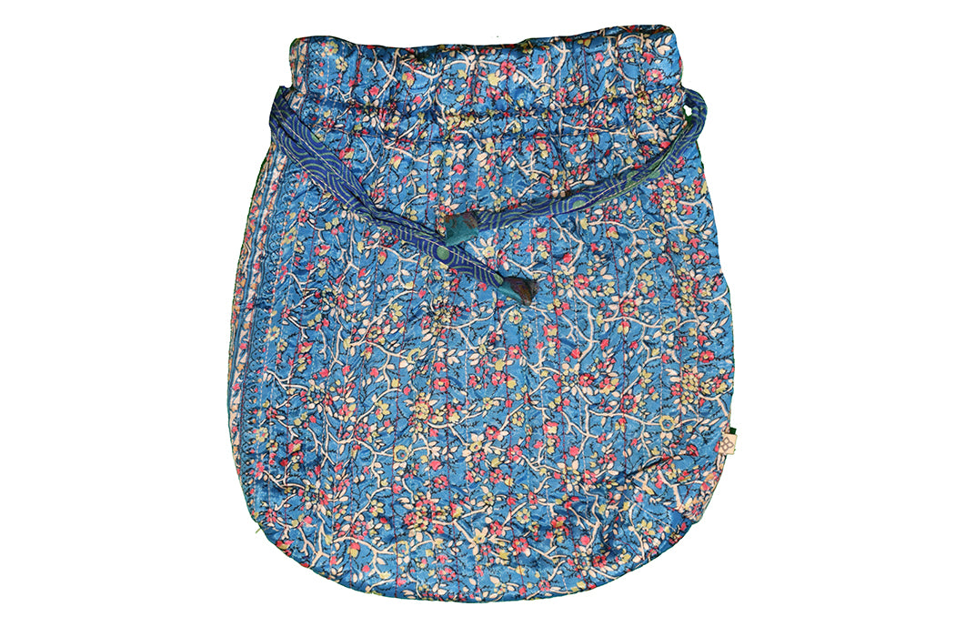 Quiltet silke posetaske