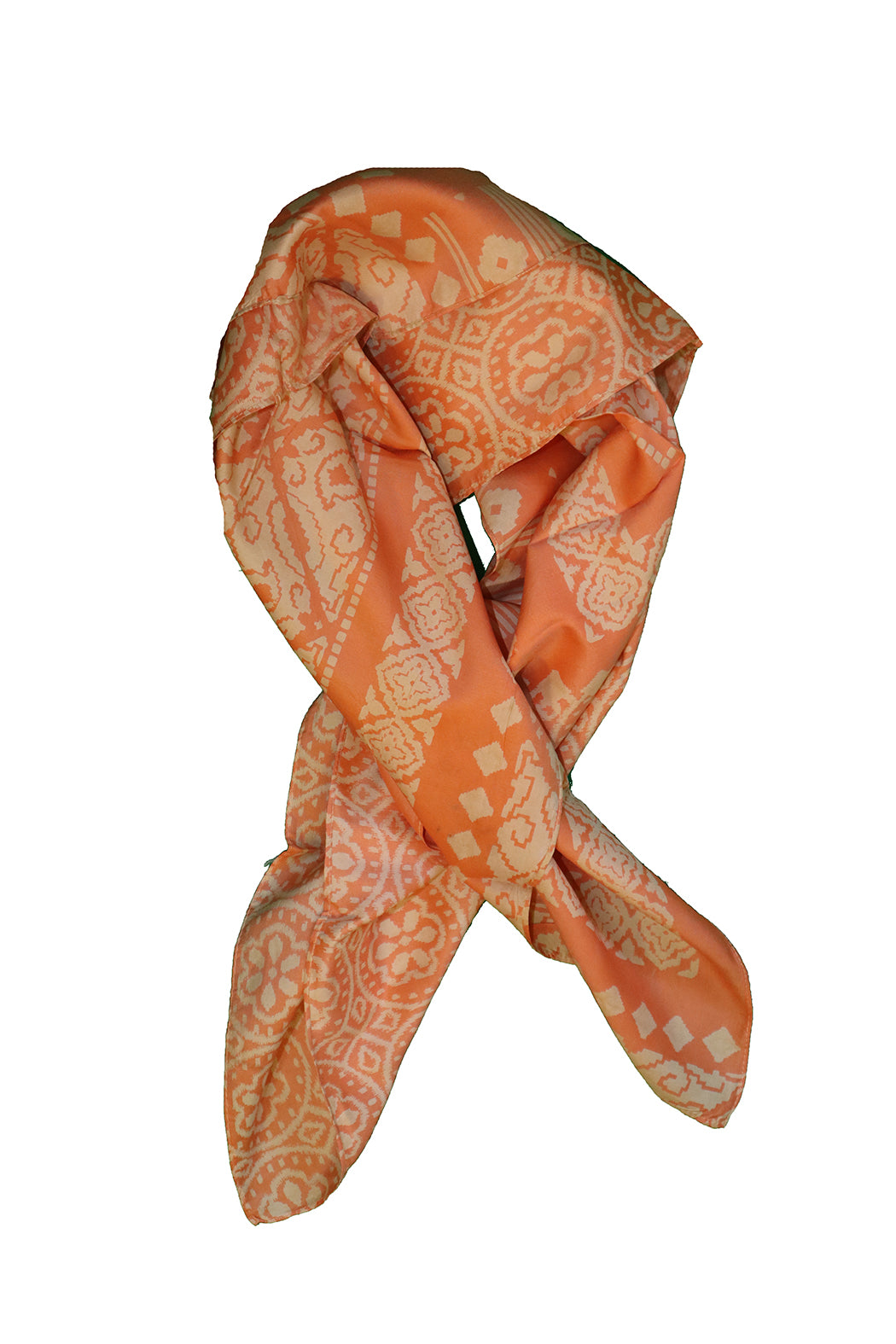 Kantha vintage scarf 90x90 cm, silk, single layer