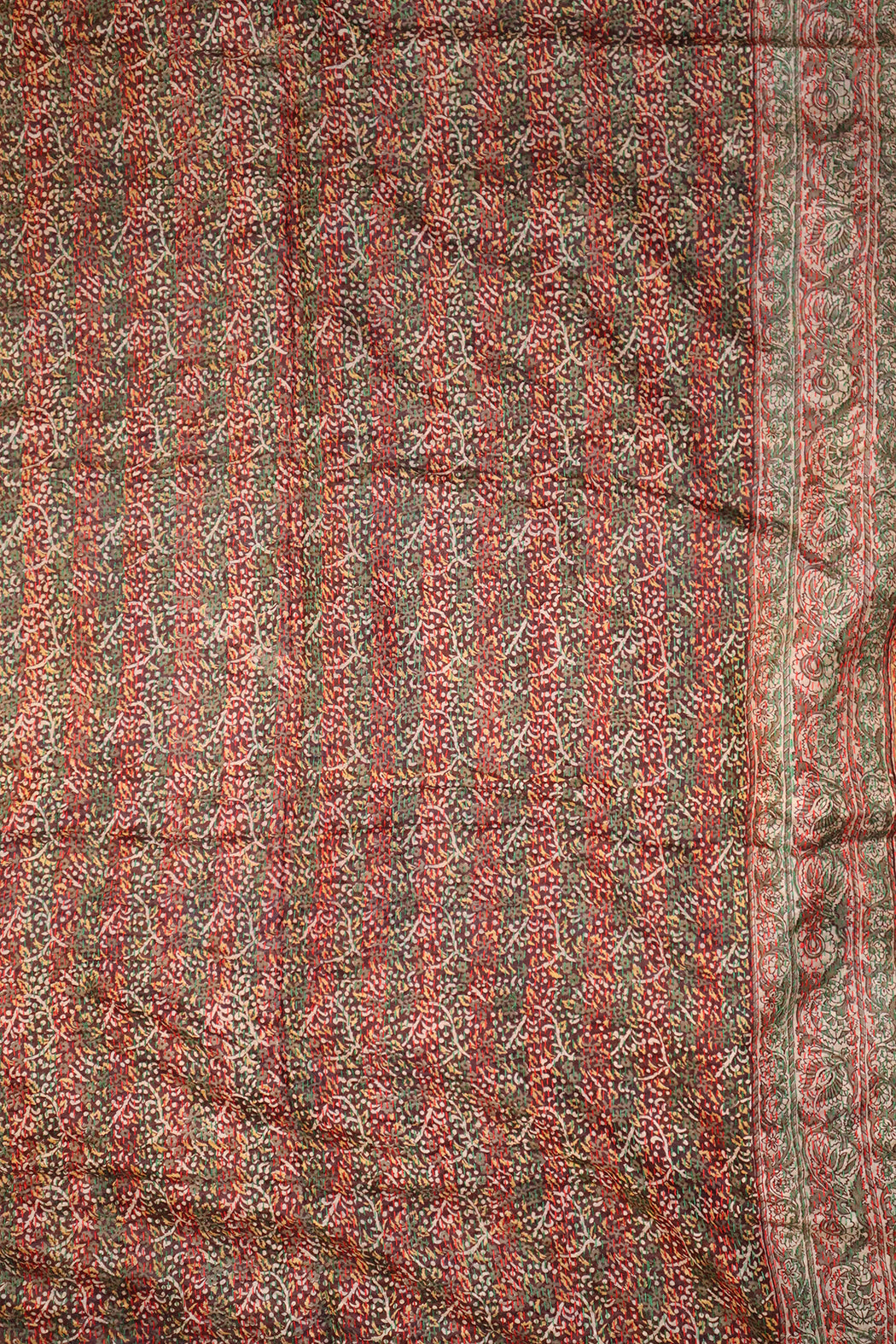 Sari-Kantha-Seidenschal 85*190 cm