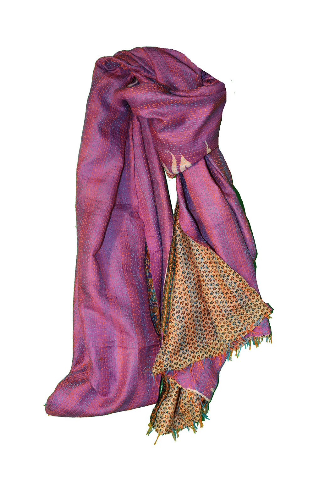 Sari-Kantha-Seidenschal 85*190 cm