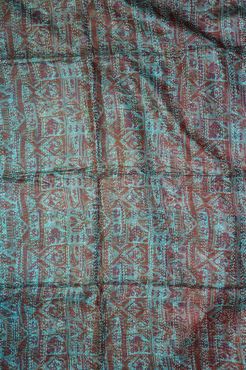 Sari-Kantha-Seidenschal 85*190 cm