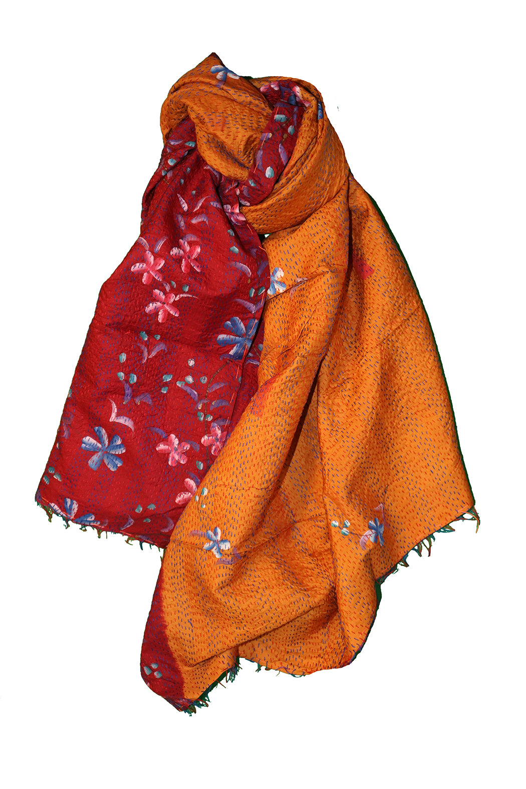 Sari-Kantha-Seidenschal 85*190 cm