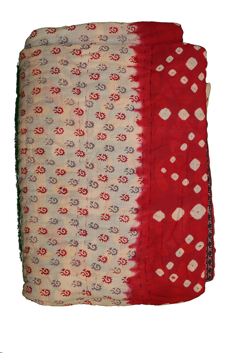Vintage sari quilt , bomuld 140x200 cm