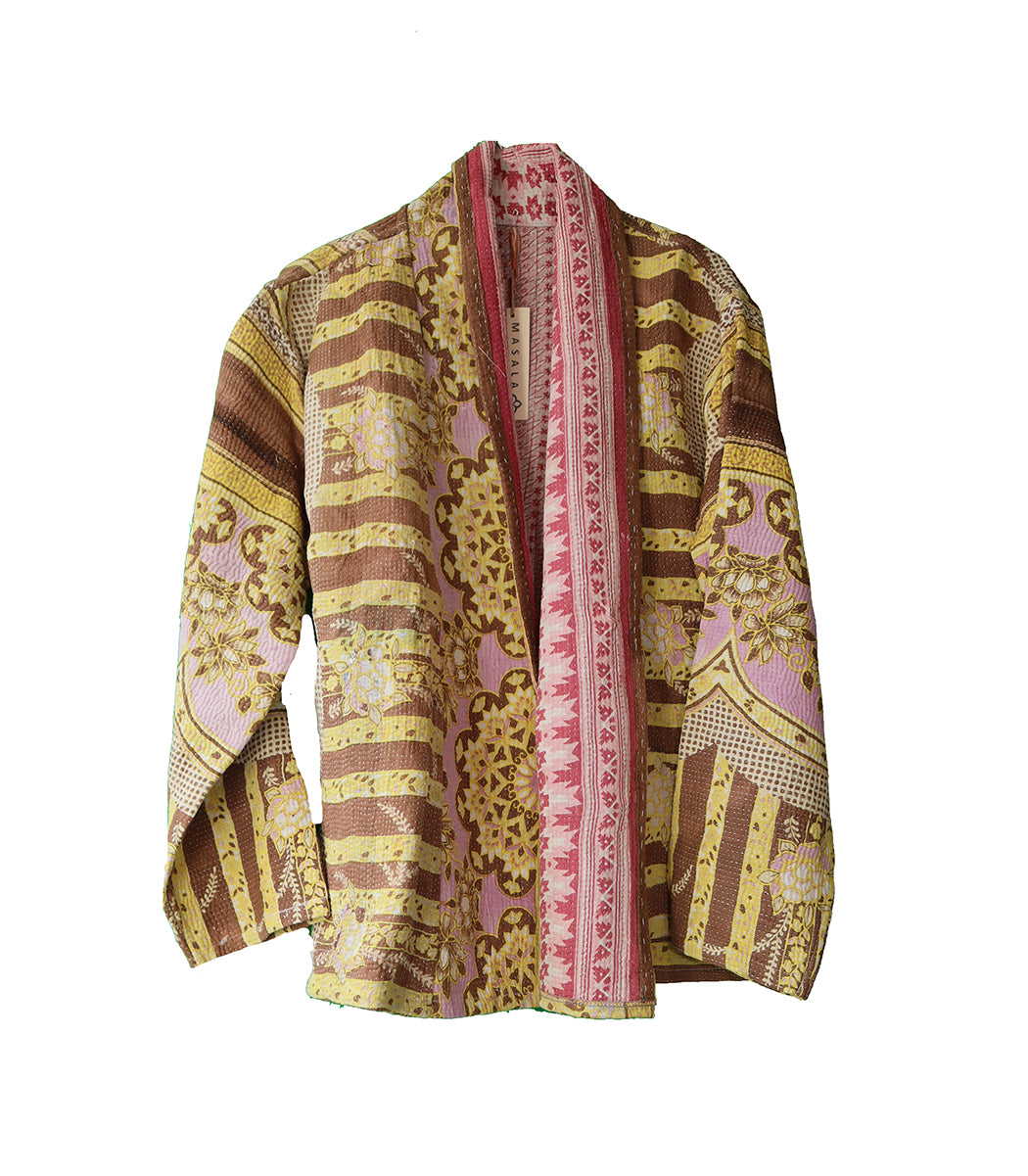 Ally kantha quilt jakke bomuld one size