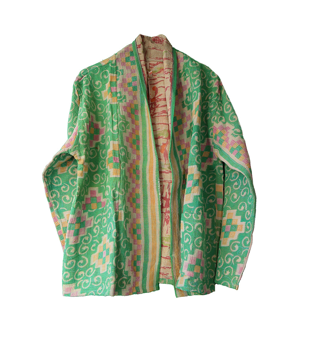 Ally kantha quilt jakke bomuld one size