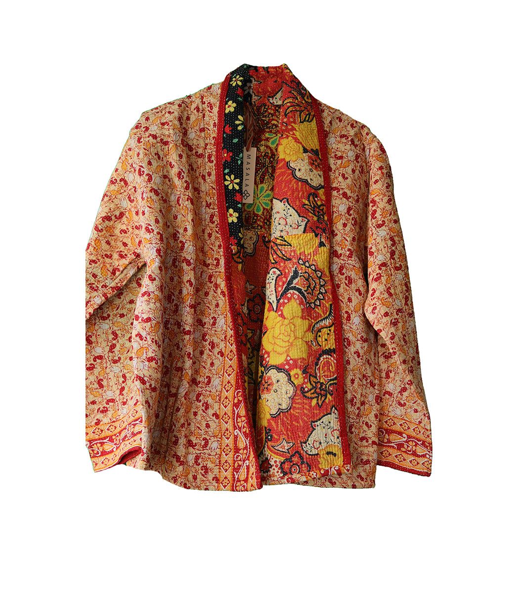 Ally kantha quilt jakke bomuld one size