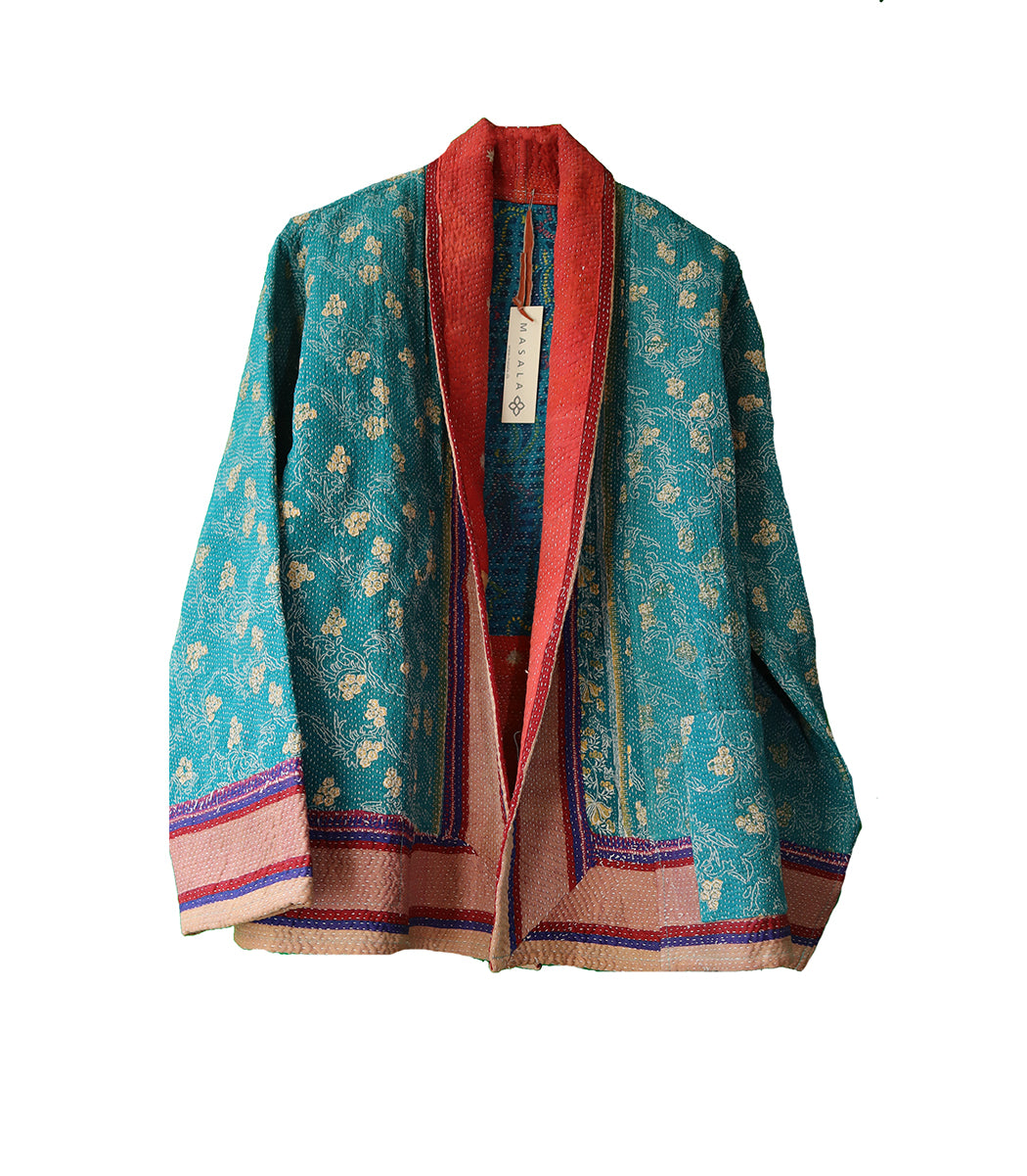 Ally kantha quilt jakke bomuld one size