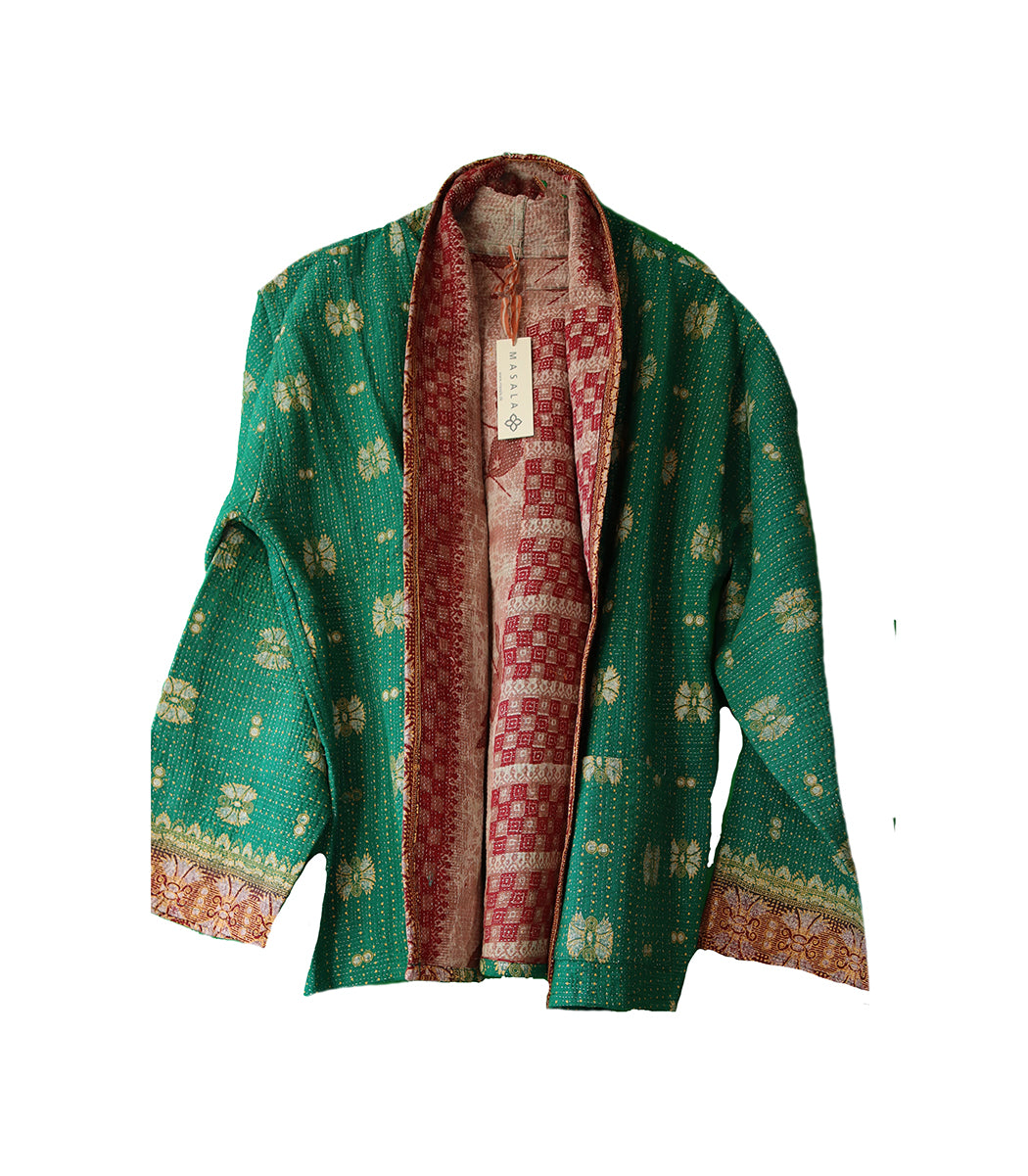 Ally kantha quilt jakke bomuld one size