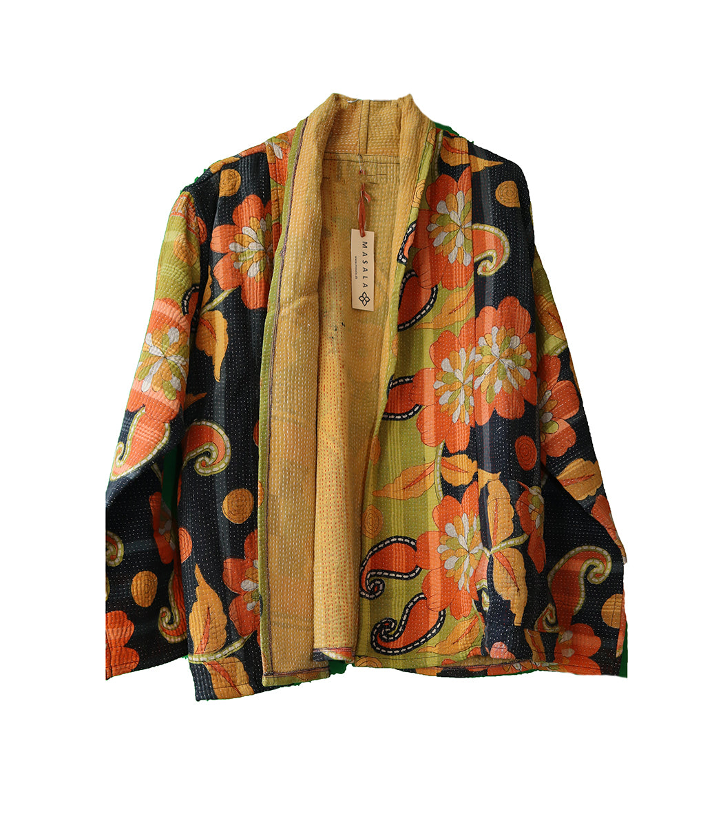 Ally kantha quilt jakke bomuld one size