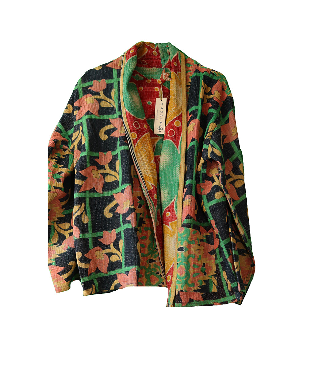 Ally kantha quilt jakke bomuld one size