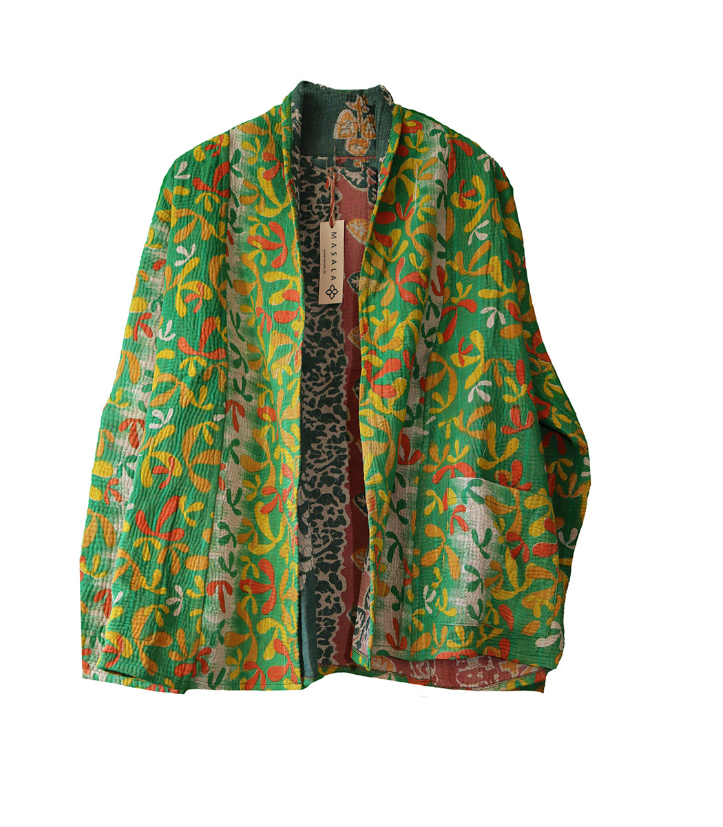 Ally kantha quilt jakke bomuld one size