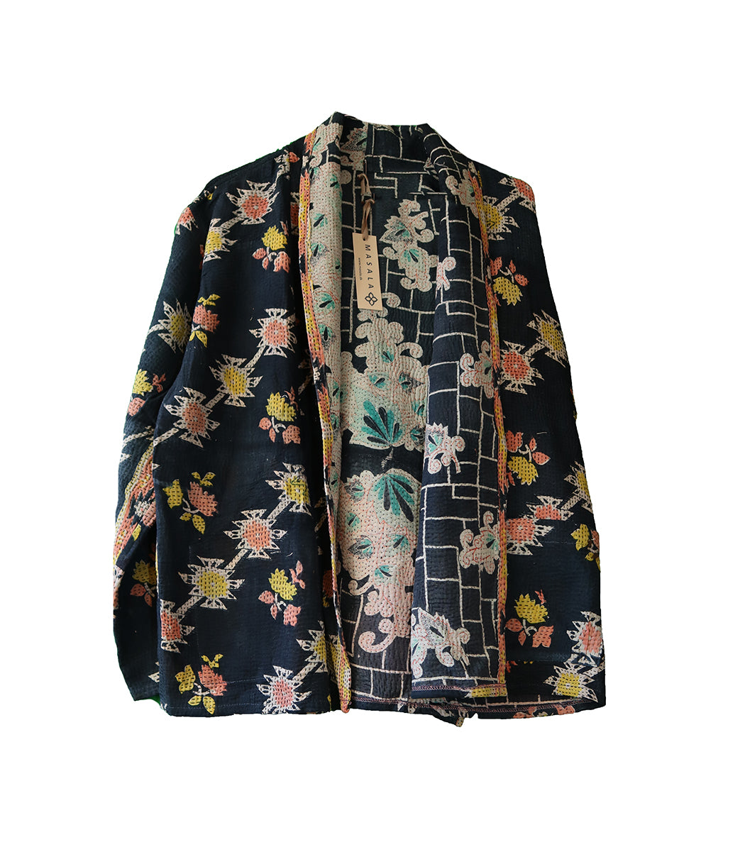 Ally kantha quilt jakke bomuld one size