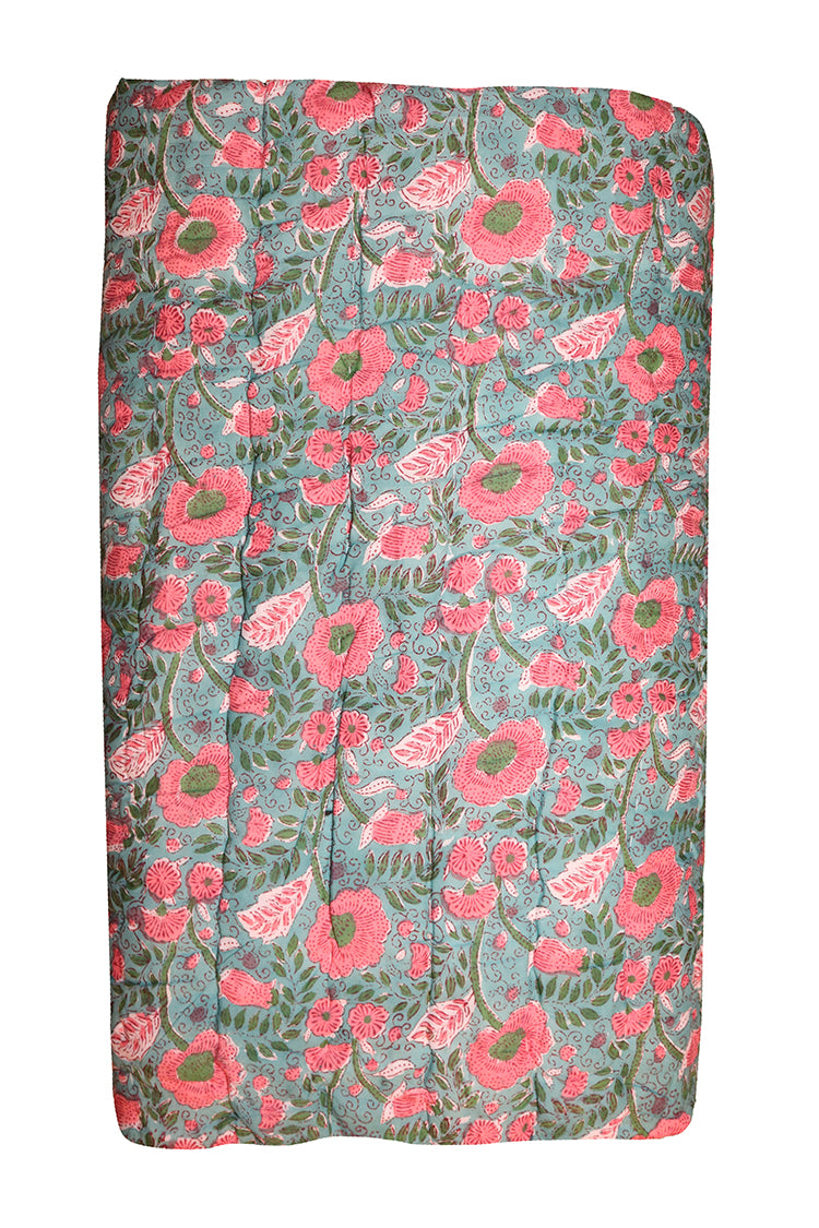 Gesteppte Decke mit Blockdruck, 270 x 220 cm, Baumwolle
