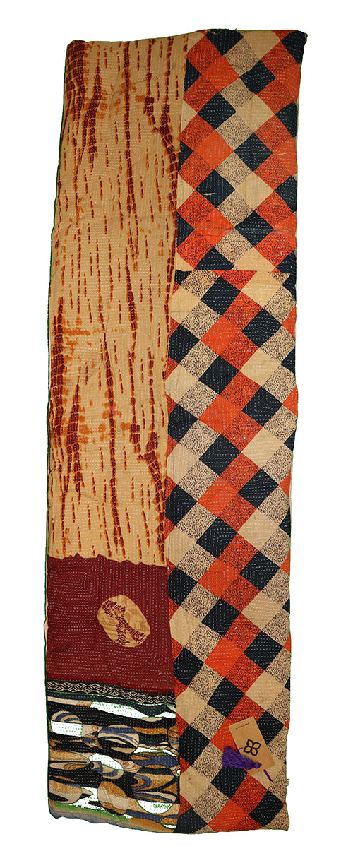 Kantha vintage bænkhynde 45*150 cm bomuld