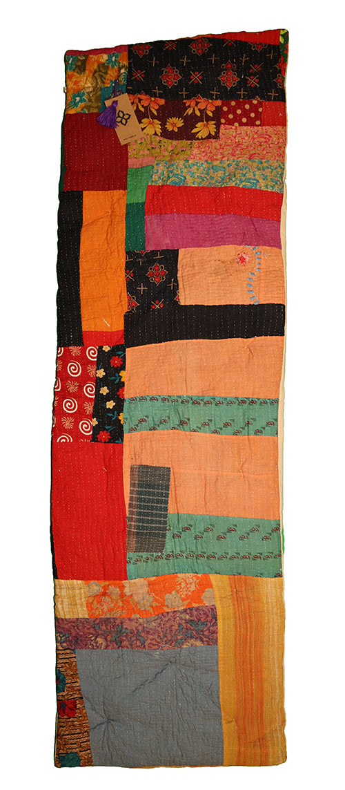 Kantha vintage bænkhynde 45*150 cm bomuld