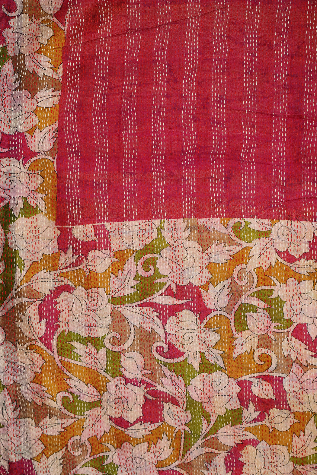 Sari-Kantha-Seidenschal 40*190 cm
