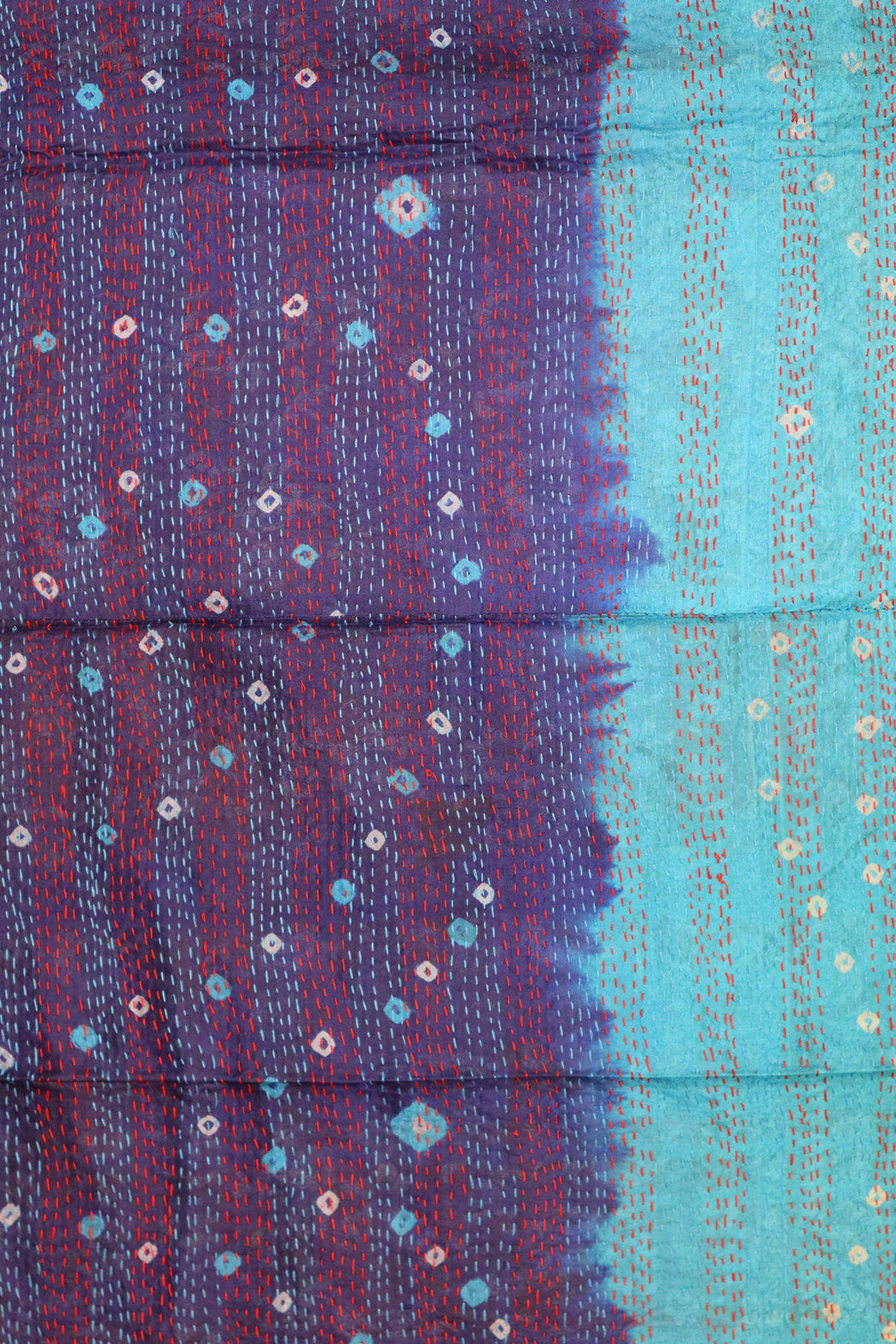 Sari kantha silk scarf 40*190 cm