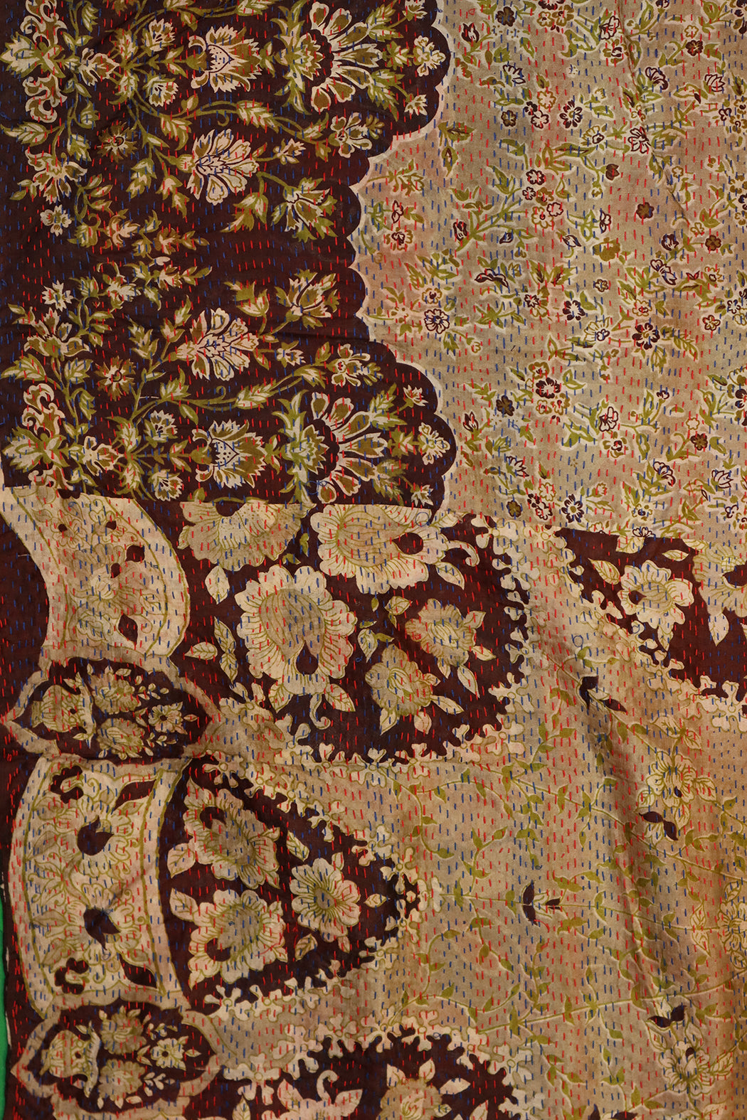 Sari kantha silk scarf 40*190 cm