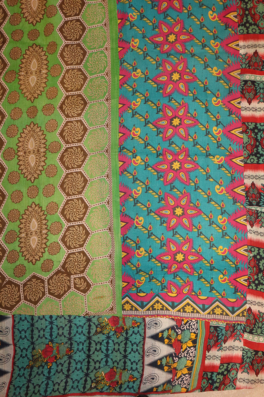 Kantha vintage throw approx 140x210 cm, cotton
