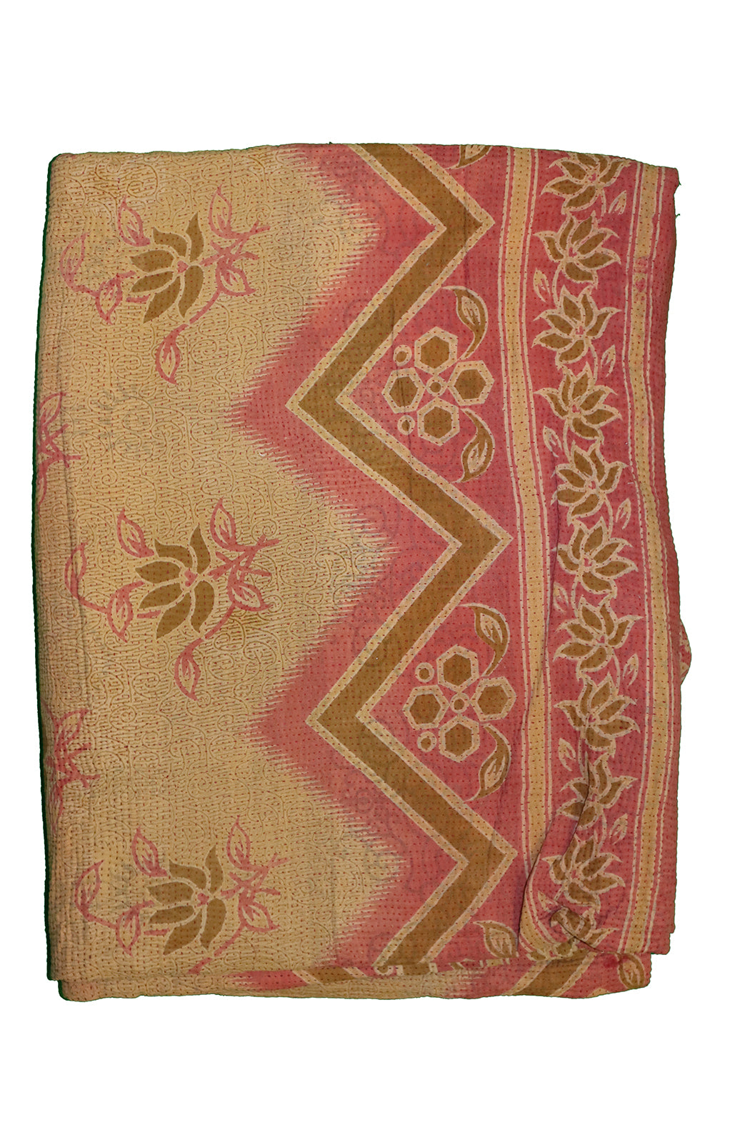 Kantha vintage tæppe ca 140x210 cm, bomuld