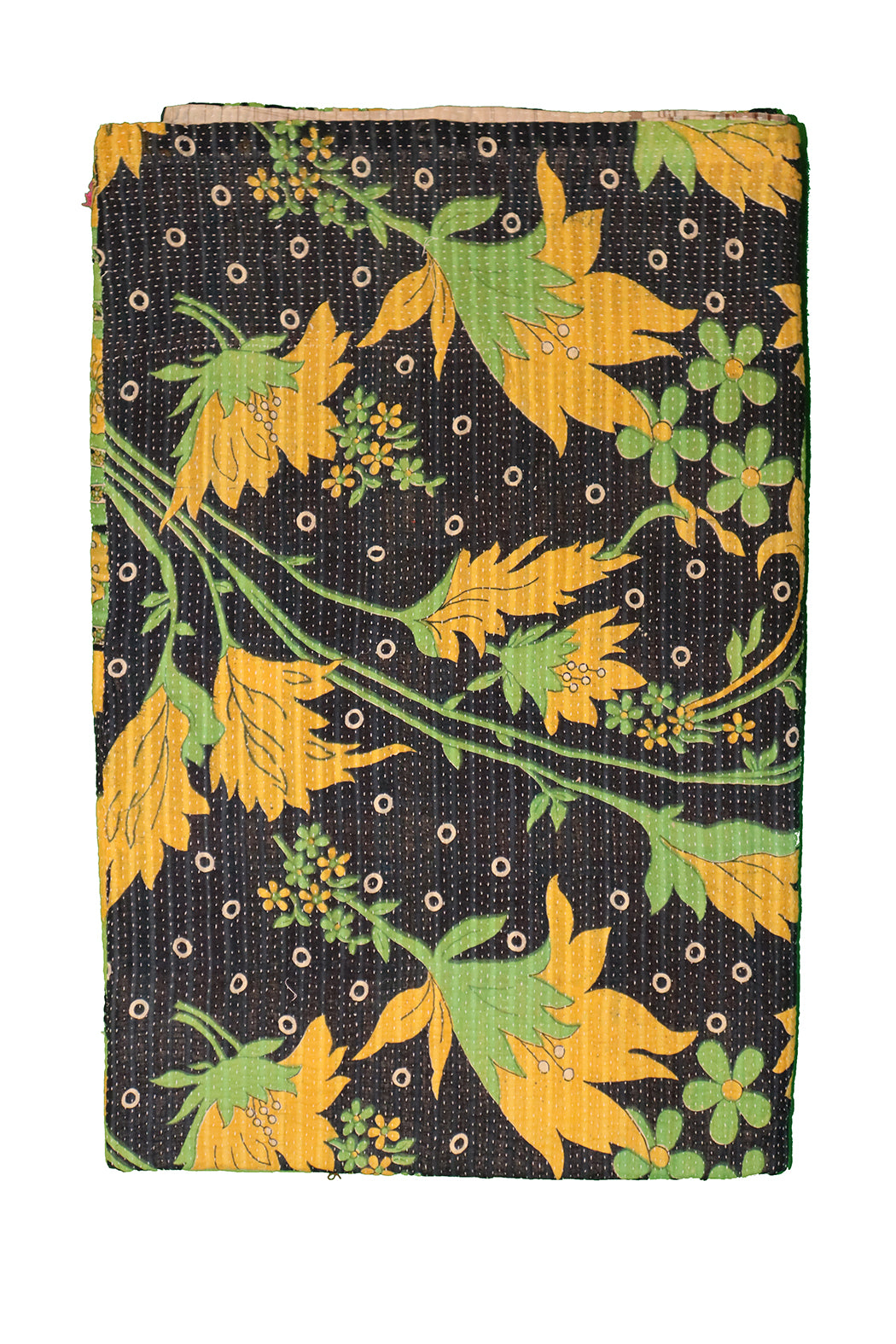 Kantha vintage tæppe ca 140x210 cm, bomuld