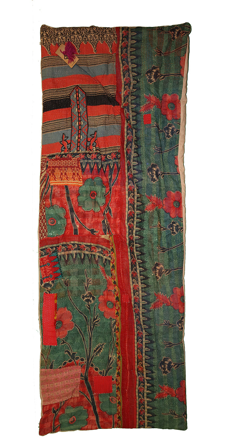 Kantha vintage rullemadras 65*180 cm bomuld