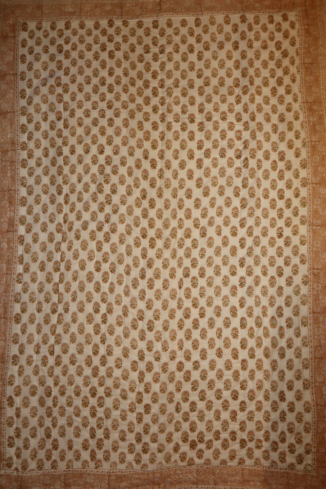 Håndlavet blokprint quiltet vattæppe 270*220 cm rose , bomuld