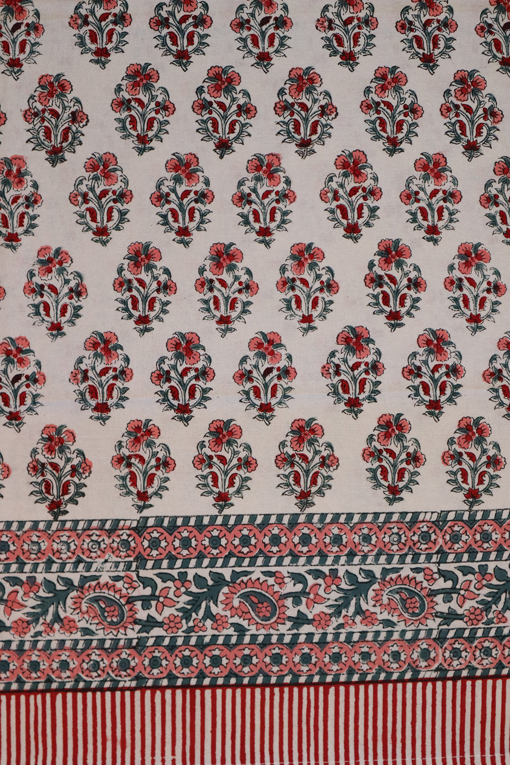 Tischdecke mit Blockdruck, 150 x 220 cm, Baumwolle