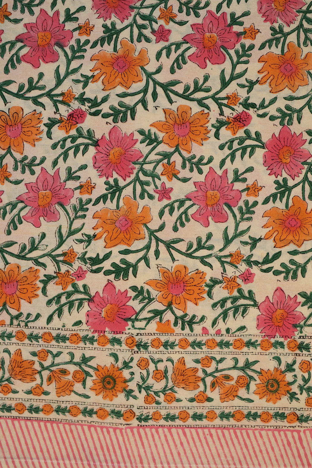 Tischdecke mit Blockdruck, 150 x 220 cm, Baumwolle