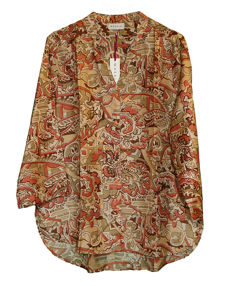 Better vintage sari silke skjorte