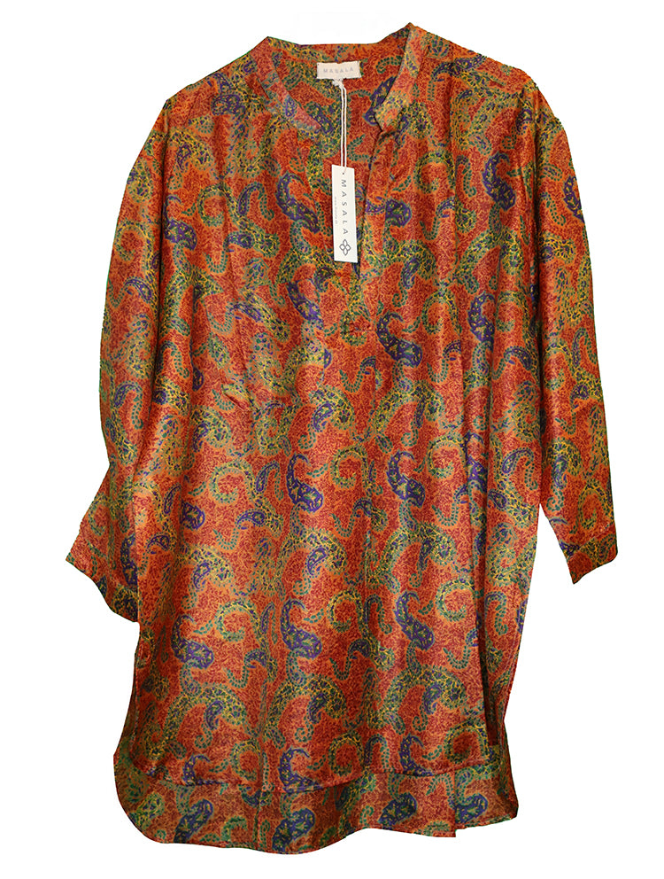 Bara vintage sari silke skjorte