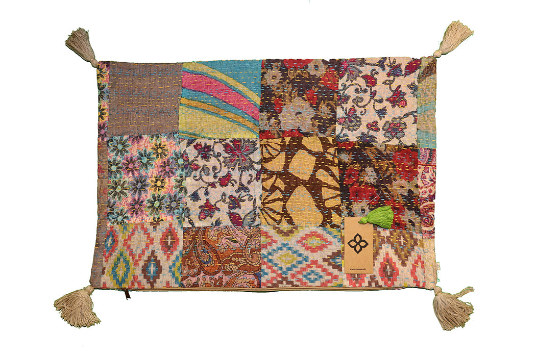 Kantha Stonewash-Kissen 40*60 cm, Baumwolle