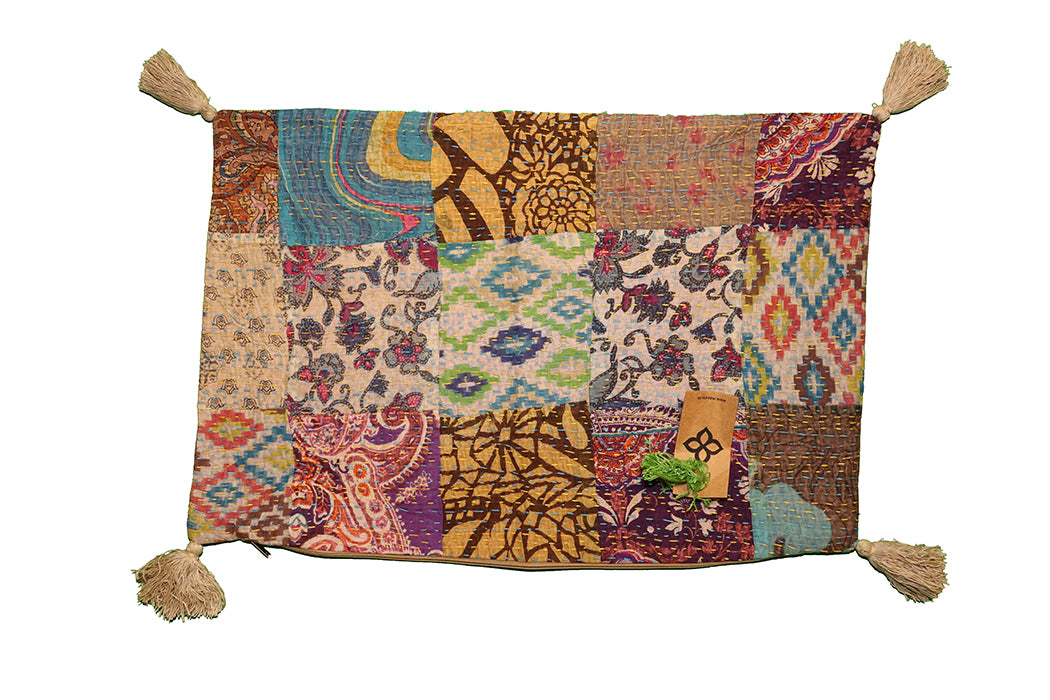Kantha Stonewash-Kissen 40*60 cm, Baumwolle