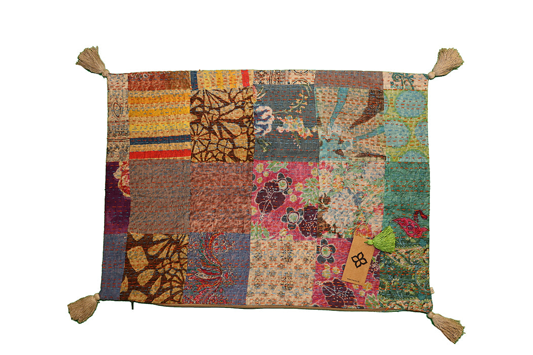 Kantha Stonewash-Kissen 50*70 cm, Baumwolle
