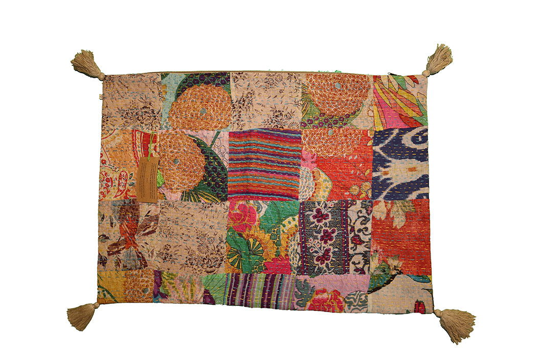 Kantha Stonewash-Kissen 50*70 cm, Baumwolle