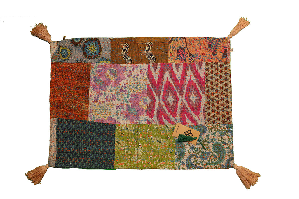 Kantha Stonewash-Kissen 50*70 cm, Baumwolle