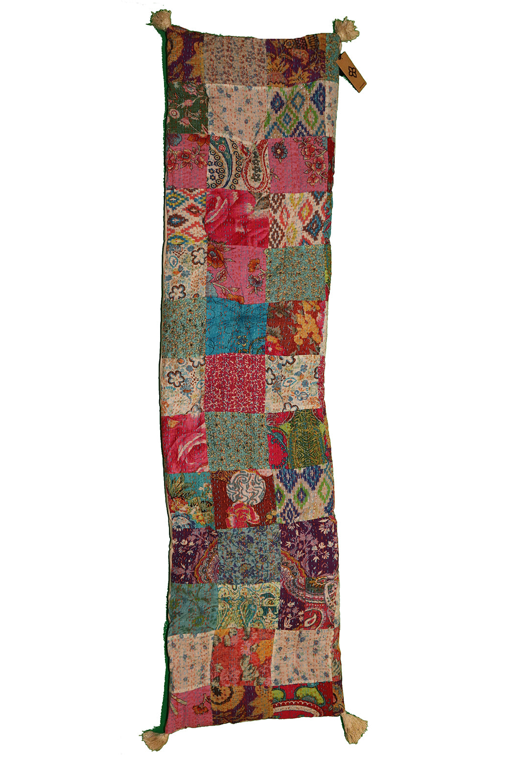 Kantha stonewash bænkhynde – Blød Bomuld | 45x180 cm | MASALA