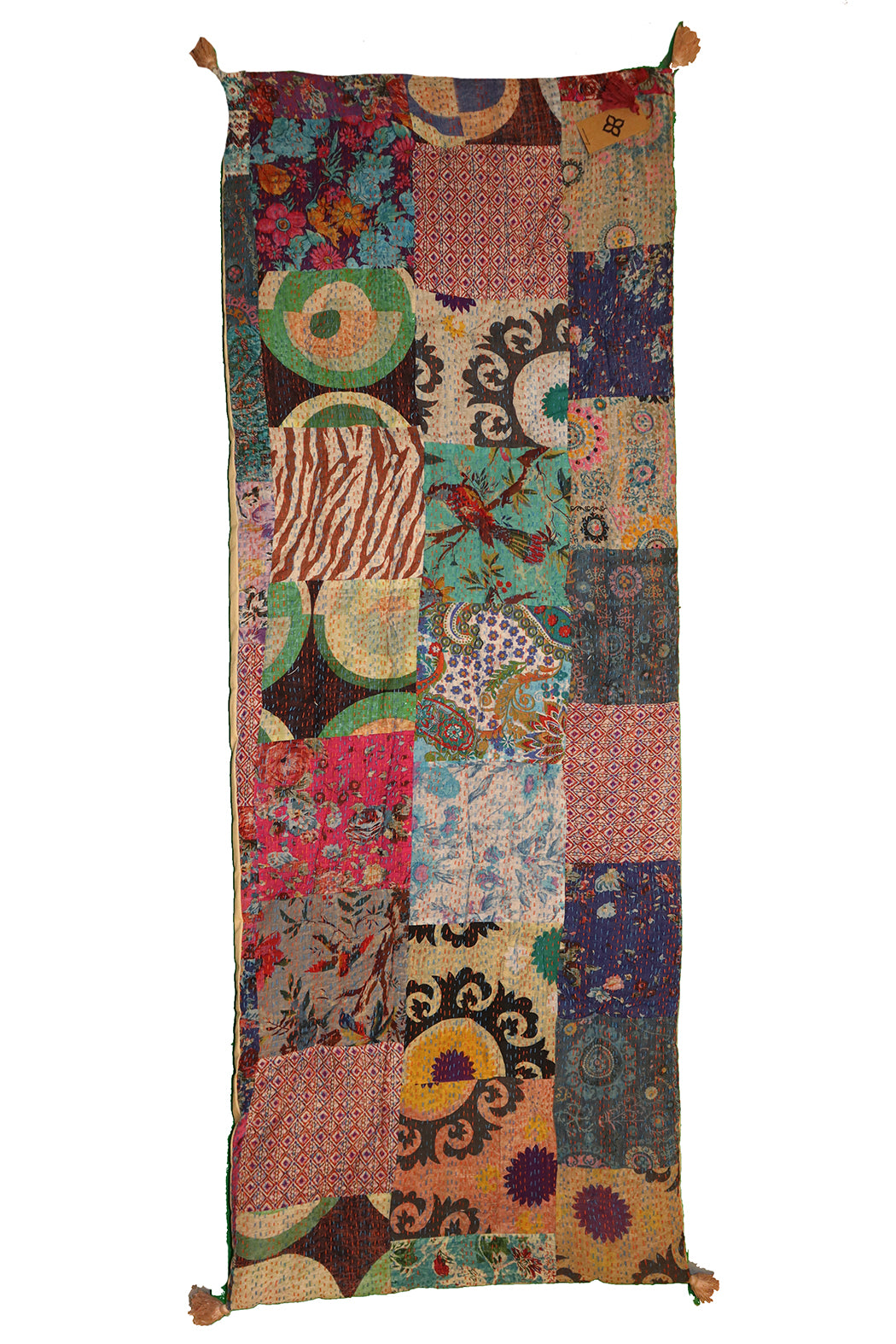 Kantha stonewash madras – Blød Bomuld | 65x180 cm | MASALA