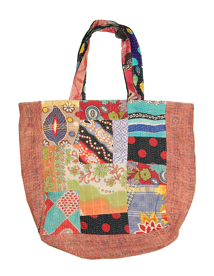 Kantha patchwork shopper