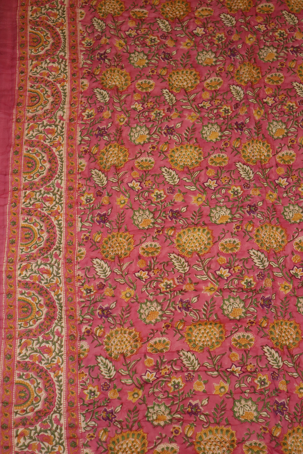 Gesteppte Decke mit Blockdruckmuster, 150 x 220 cm, blau, Baumwolle