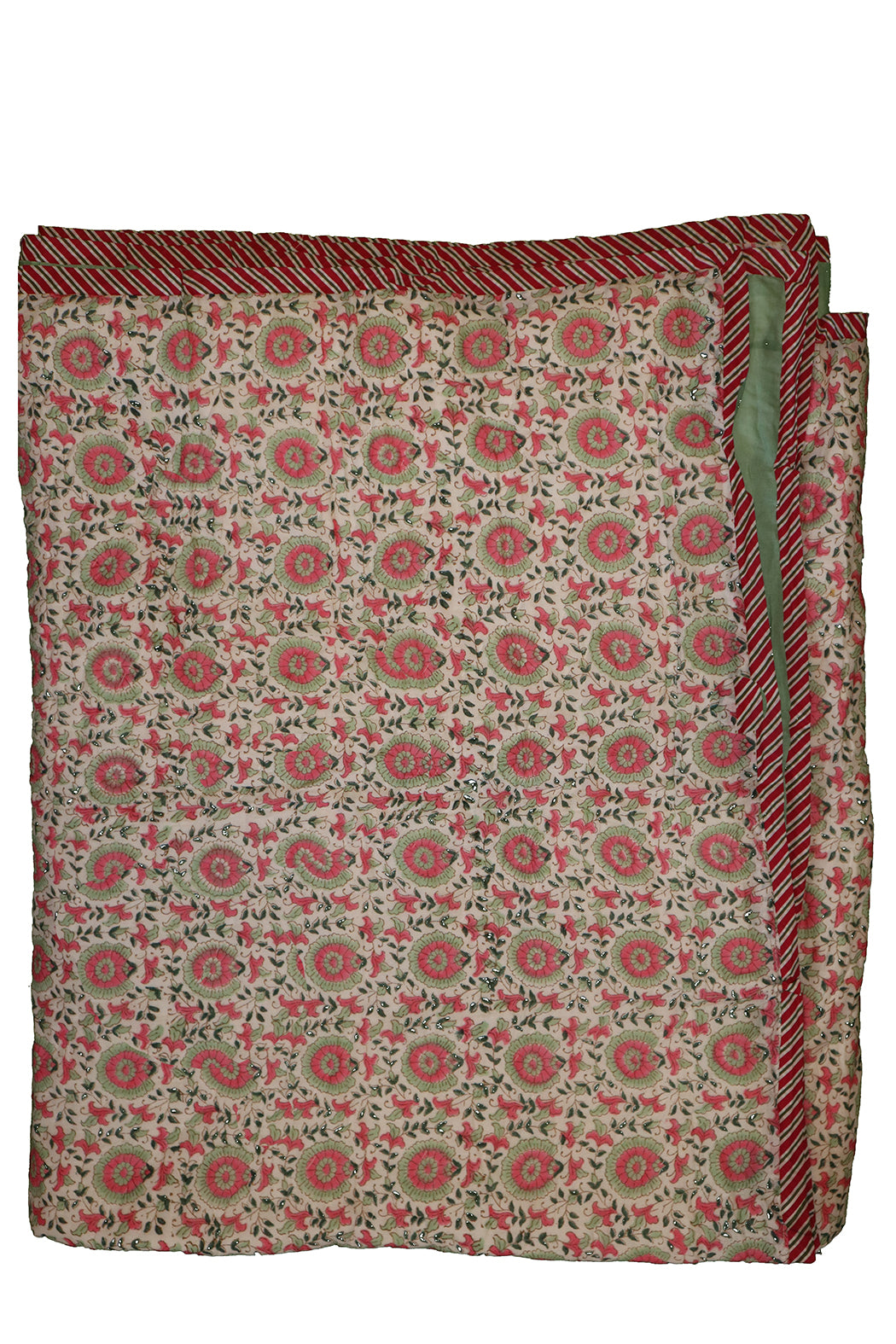 Blockprint quilted blanket 150*220 cm blue, cotton