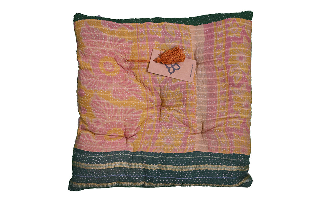 Kantha vintage hynde – Recycled Bomuld | 40x40 cm | MASALA