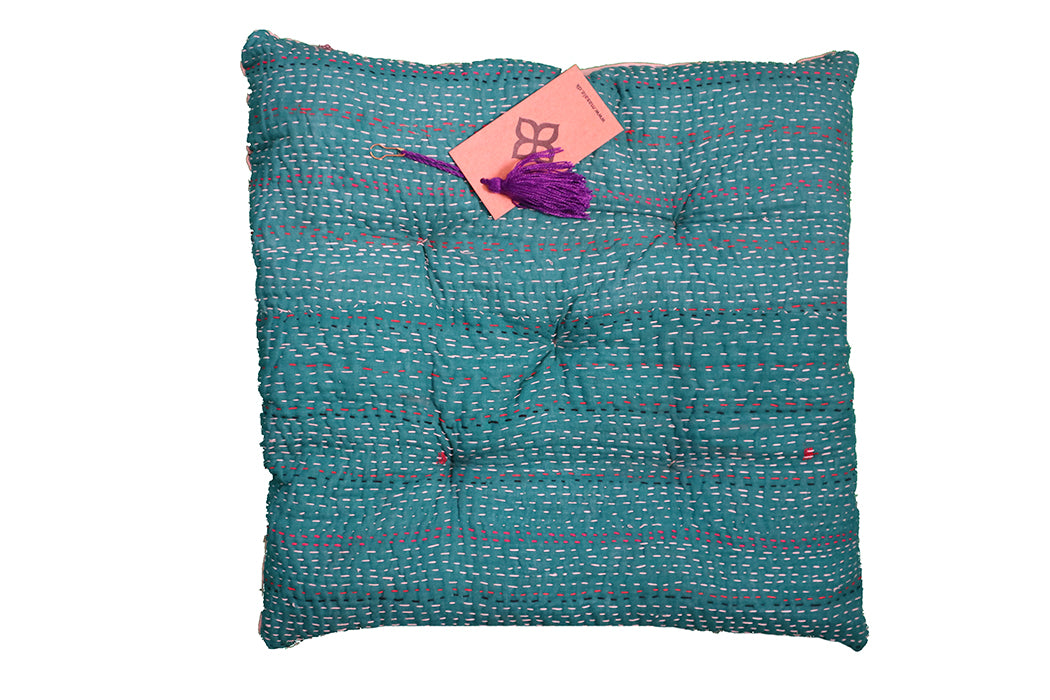 Kantha vintage hynde – Recycled Bomuld | 40x40 cm | MASALA