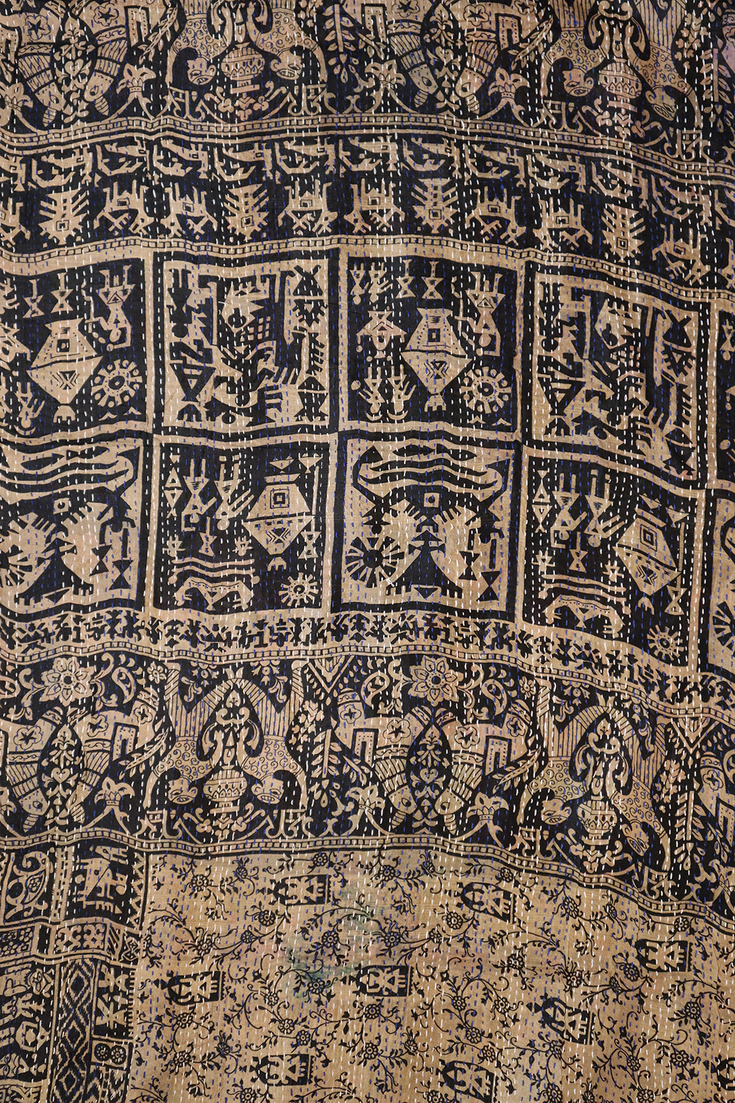 Sari-Kantha-Seidenschal 40*190 cm