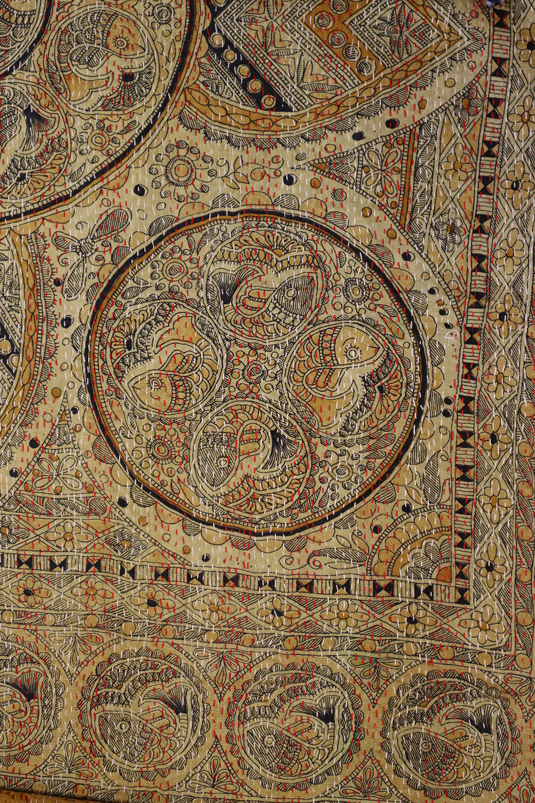 Kantha silketørklæde – Recycled Vintage Sari | 40x190 cm | MASALA