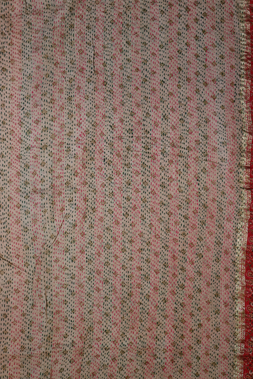 Kantha silketørklæde – Recycled Vintage Sari | 40x190 cm | MASALA